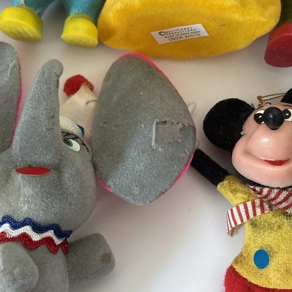 Vintage Walt Disney Snow White Dwarfs Goofy Dumbo Mickey Pluto Ornaments